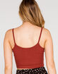 BOZZOLO V Neck Rib Womens Rust Crop Cami image number 3