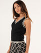 SAY WHAT Womens Tipping V Neck Sweater Vest  image number 2