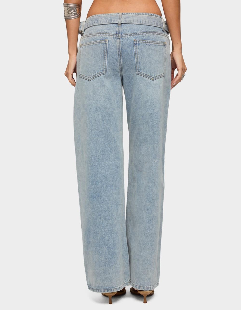 EDIKTED Buckled Low Rise Baggy Jeans image number 2