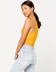 SKY AND SPARROW Henley Mustard Bodysuit image number 2