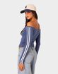 EDIKTED 90's Off Shoulder Long Sleeve Tee image number 4