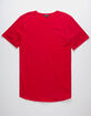 ELWOOD Curved Hem Red Mens Tall Tee image number 1