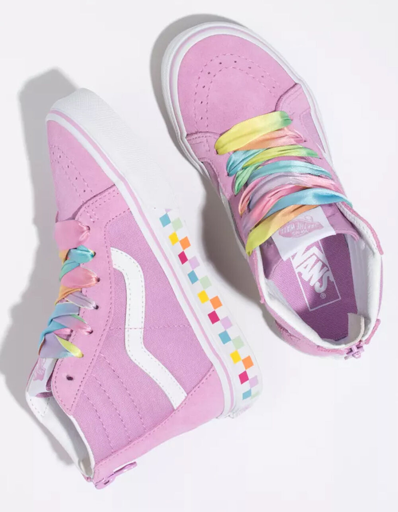 VANS Rainbow Lace Sk8-Hi Zip Girls Shoes image number 2