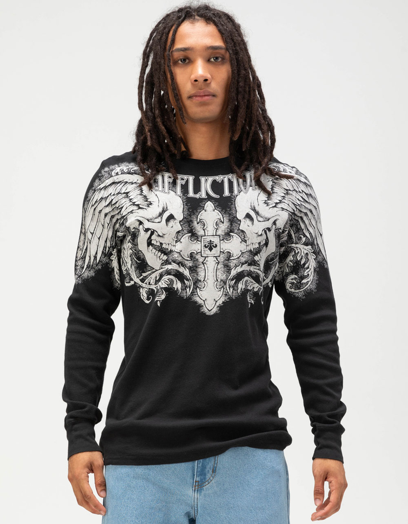 AFFLICTION Winged Up Mens Thermal - BLACK