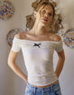 WEST OF MELROSE Off The Shoulder Ruffle Top image number 1