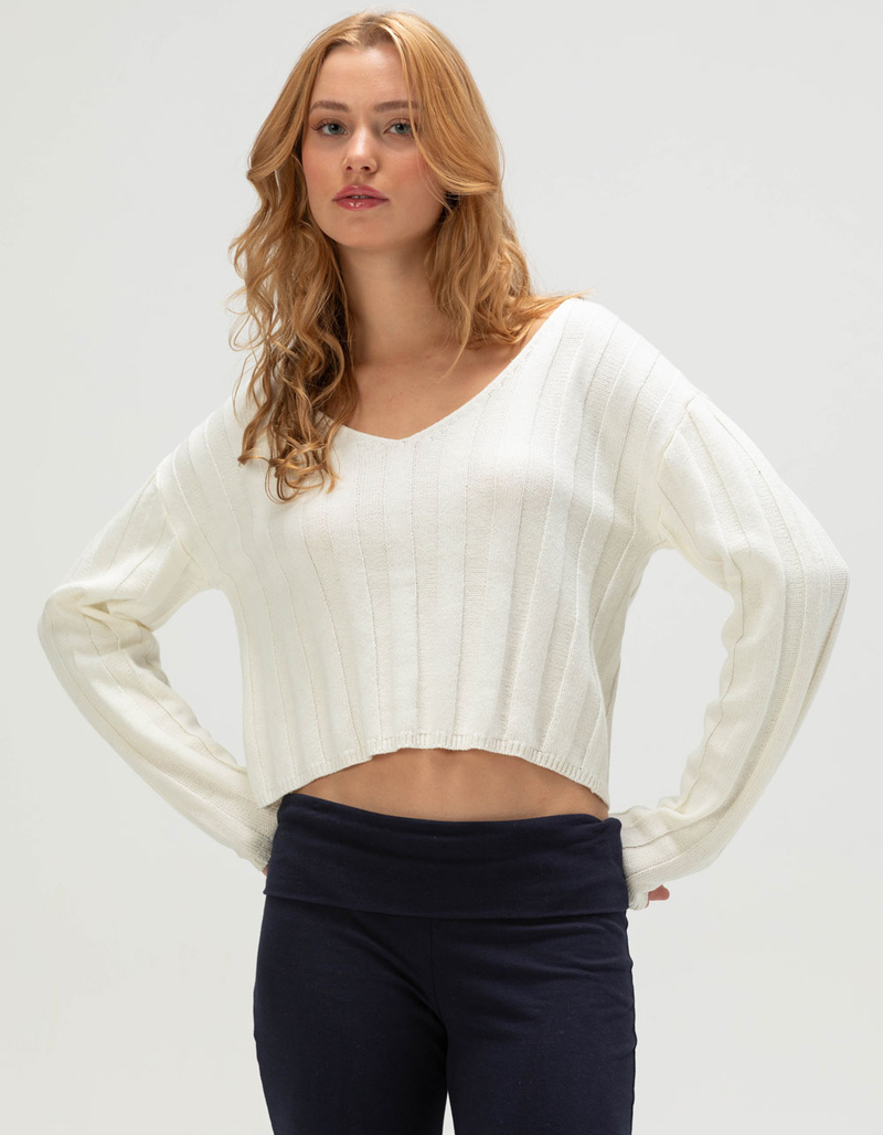 RSQ Womens Crop Rib Sweater image number 0
