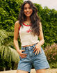 RSQ Womens High Rise Midi Shorts image number 1