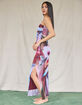 WEST OF MELROSE Printed Mesh Womens Tube Maxi Dress image number 2