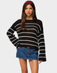 EDIKTED Striped Drop Shoulder Light Knit Sweater image number 1