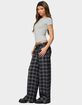 EDIKTED Kailani Plaid Low Rise Baggy Jeans image number 4