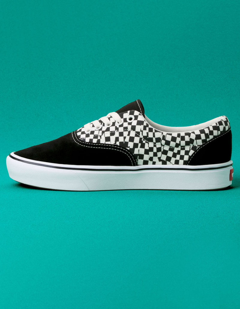 VANS Comfycush Tear Check Era Black & True White Shoes image number 3