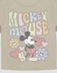 DISNEY Mickey Mouse Retro Flowers Womens Baby Tee image number 2