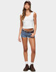 EDIKTED Odie Striped Low Rise Denim Micro Shorts image number 4