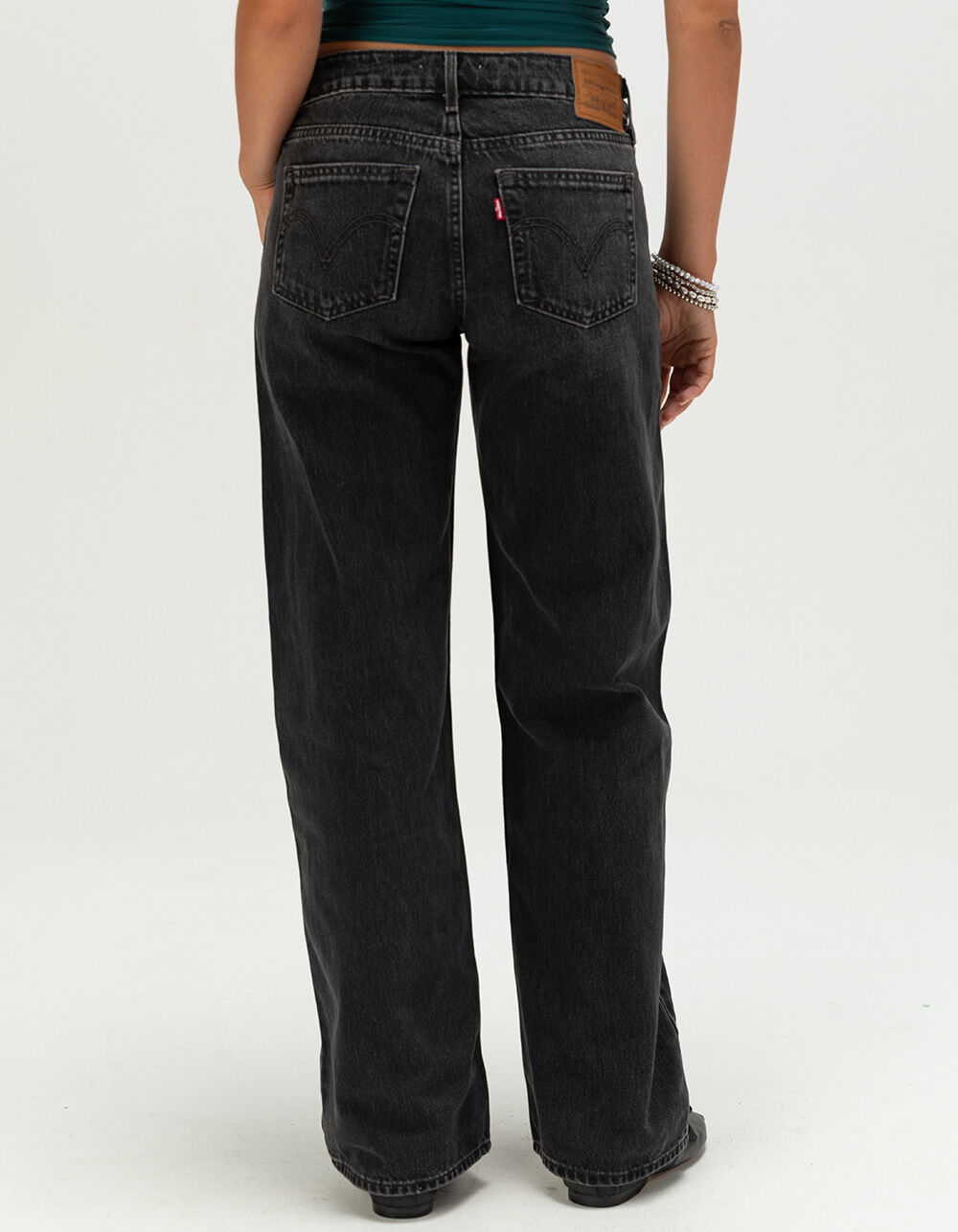 LEVI'S Premium Low Loose Womens Jeans - Tech Storm - BLACK RINSE