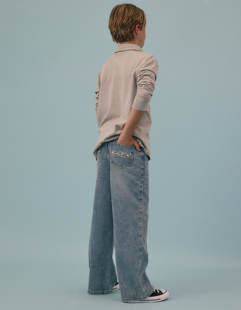 RSQ Boys Extra Baggy Embroidered Jeans image number 0