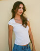 TILLYS Womens V-Neck Cap Sleeve Top image number 6