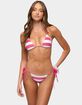 EDIKTED Bellie Rhinestone Striped Bikini Top image number 1