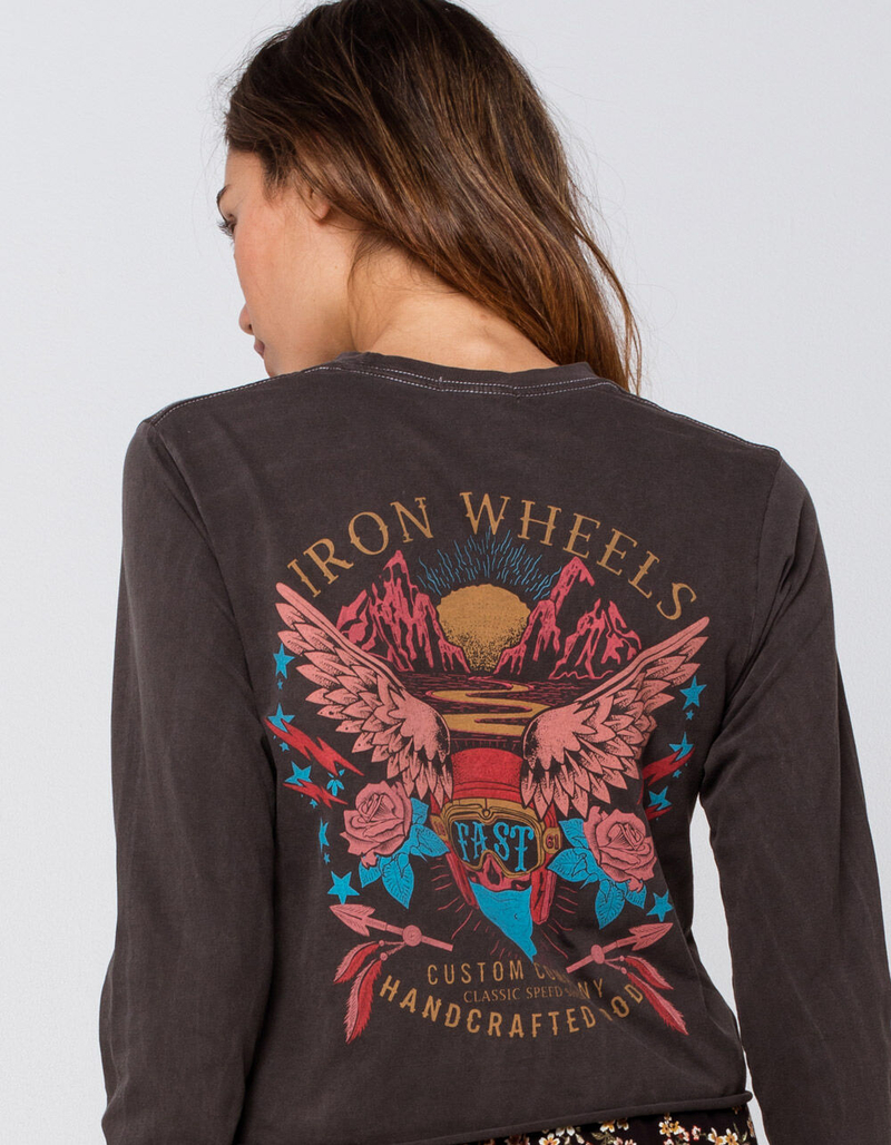FULL TILT Iron Wheels Womens Crop Tee image number 0