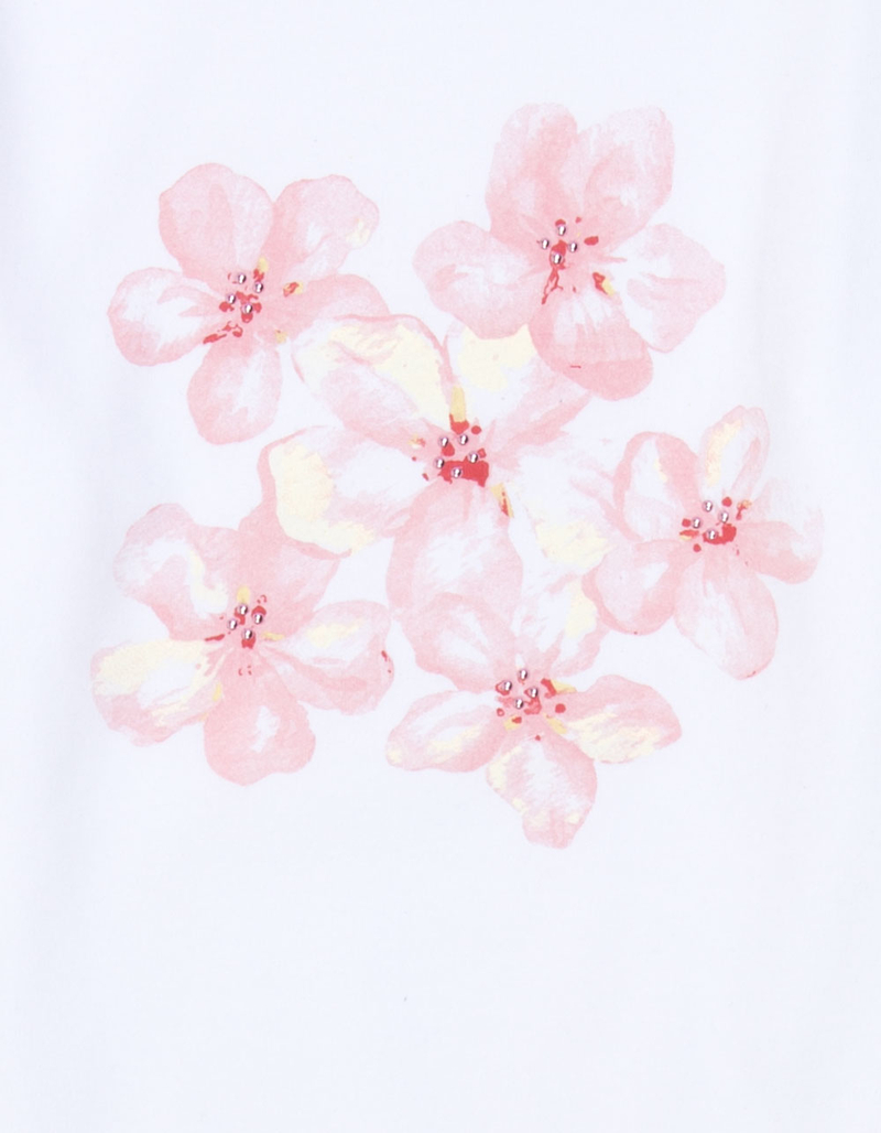 FULL TILT Floral Beaded Girls Long Sleeve Baby Tee image number 1