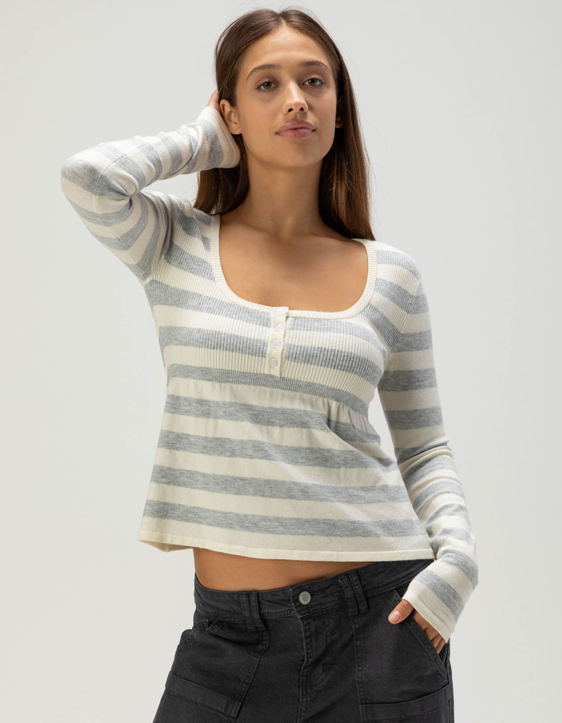 RSQ Womens Stripe Babydoll Sweater image number 4