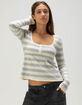 RSQ Womens Stripe Babydoll Sweater image number 5