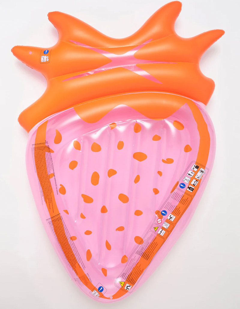 SUNNYLIFE Strawberry Luxe Lie-On Pool Float image number 2