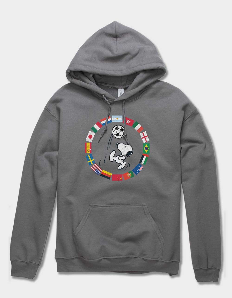 PEANUTS Soccer Snoopy Flags Unisex Hoodie image number 0