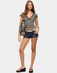 EDIKTED Rylin Low Rise Denim Shorts image number 5