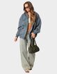 EDIKTED New York Angels Oversized Zip-Up Hoodie image number 2