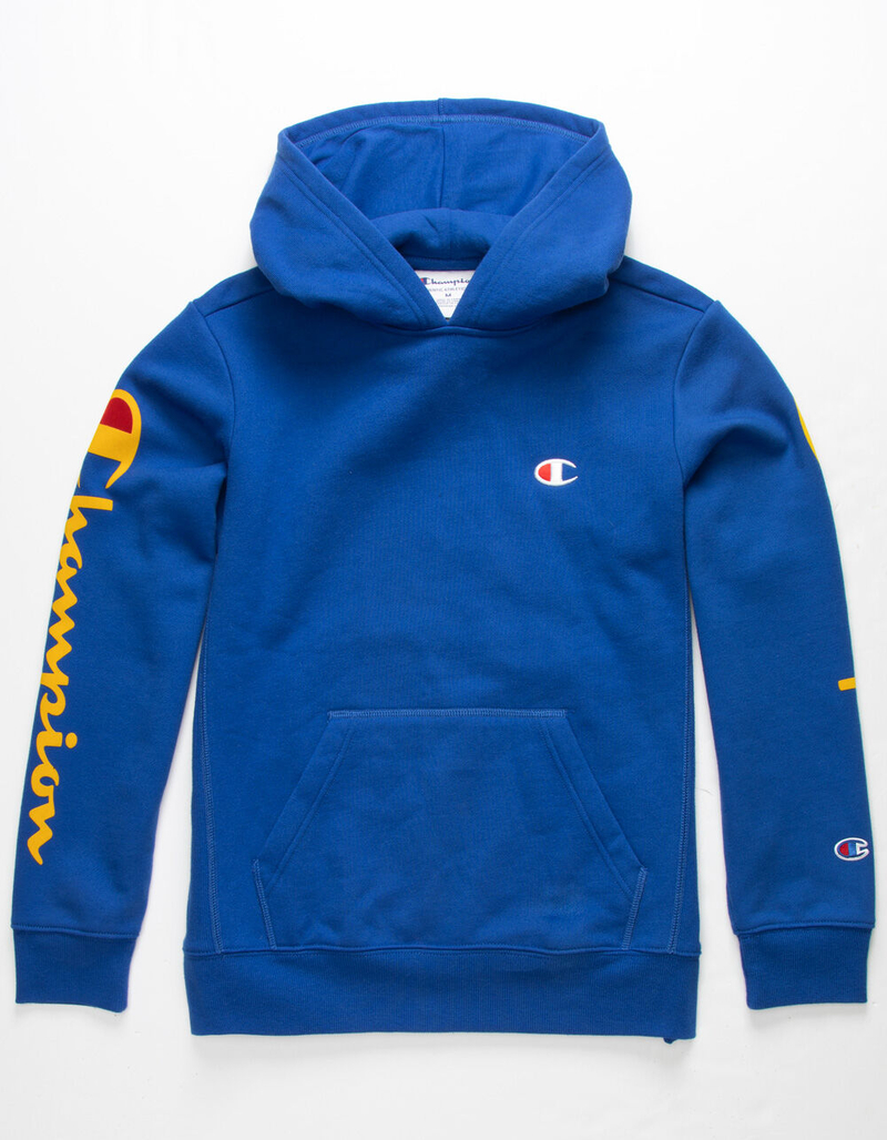 CHAMPION Flock Script Royal Boys Hoodie image number 0