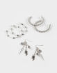 FULL TILT 3 Pack Star/Spike/Rose Hoop Earrings image number 1