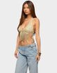 EDIKTED Azura Sequin Fringe Bra Top image number 2