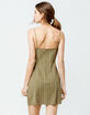 SKY AND SPARROW Stripe Olive Structured Dress image number 3