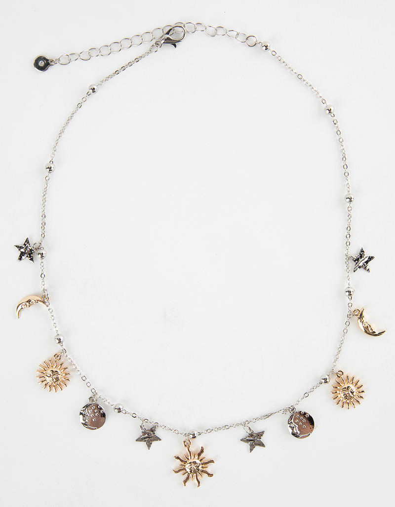 FULL TILT Sun Star Pearl Charm Necklace image number 1