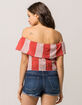 SKY AND SPARROW Ruffle Stripe Womens Tube Top image number 3