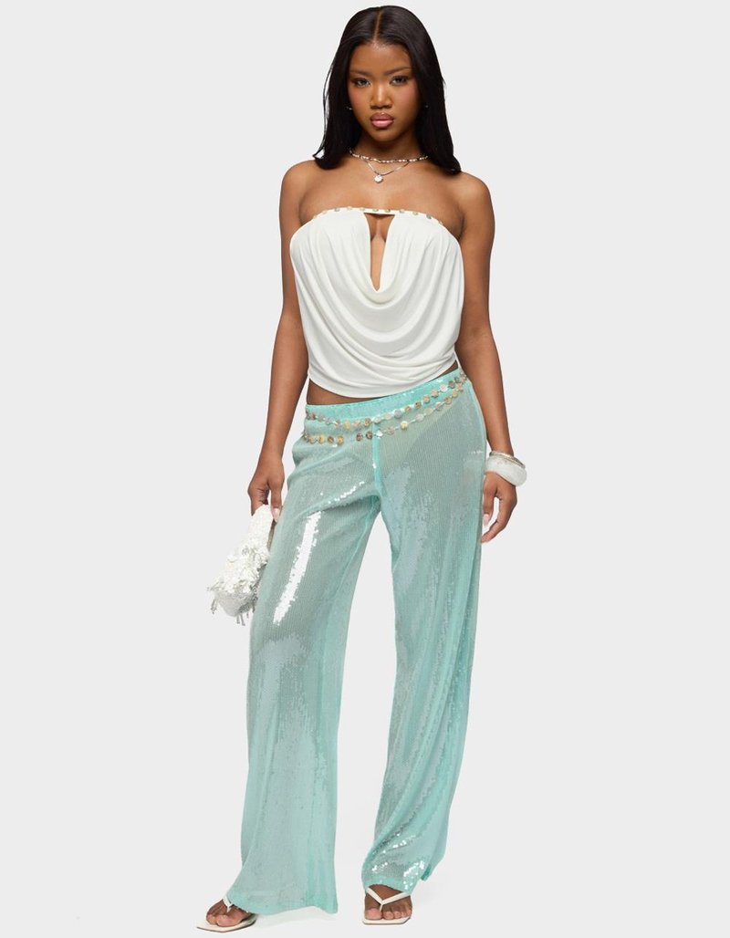 EDIKTED Avalee Sequin Wide Leg Pants image number 4