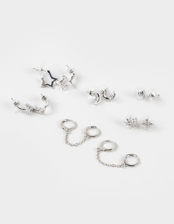 FULL TILT 6 Pack Dainty Ear Cuff Earrings Primary Image