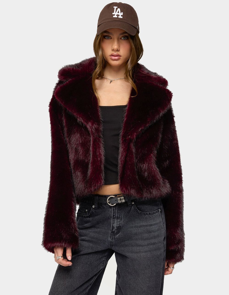 EDIKTED Kamilah Oversized Faux Fur Coat image number 1