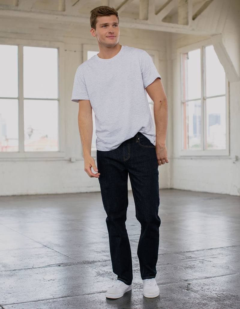 RSQ Mens Slim Straight Dark Denim Jeans image number 0