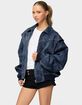 EDIKTED Ownley Oversized Faux Leather Bomber Jacket image number 2
