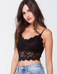 HEART & HIPS Allover Lace Black Womens Bralette image number 1