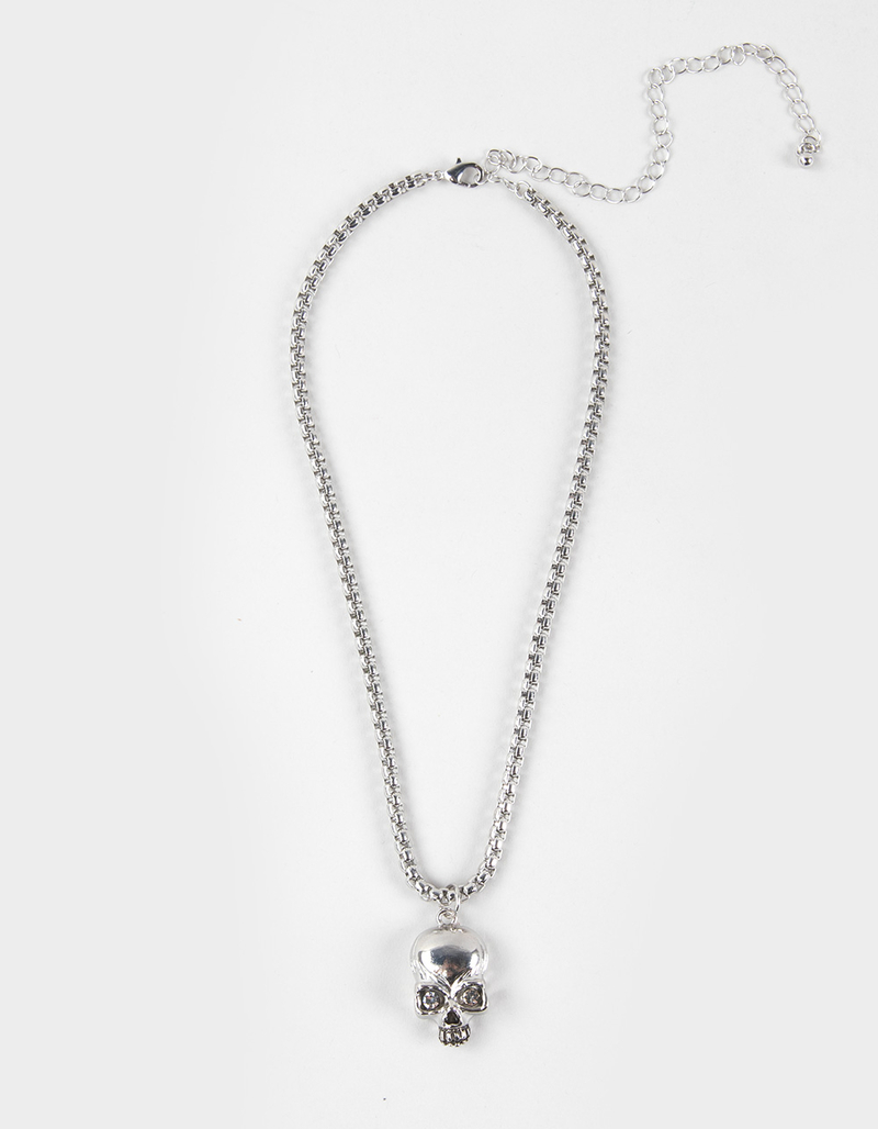 RSQ Skull Pendant Necklace image number 0