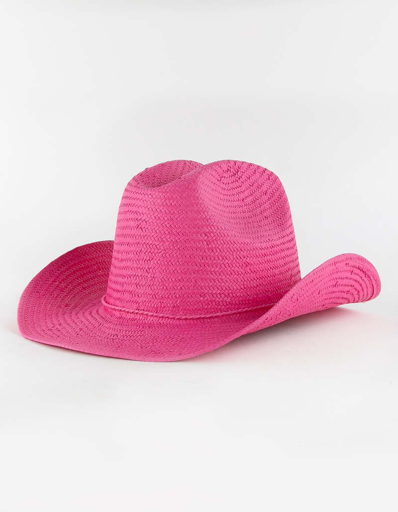 Pink Straw Womens Cowboy Hat image number 1