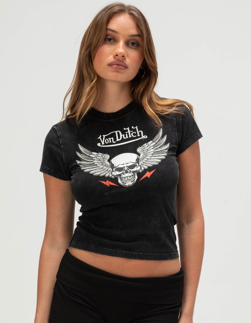 VON DUTCH Skull Womens Skimmer Tee image number 4