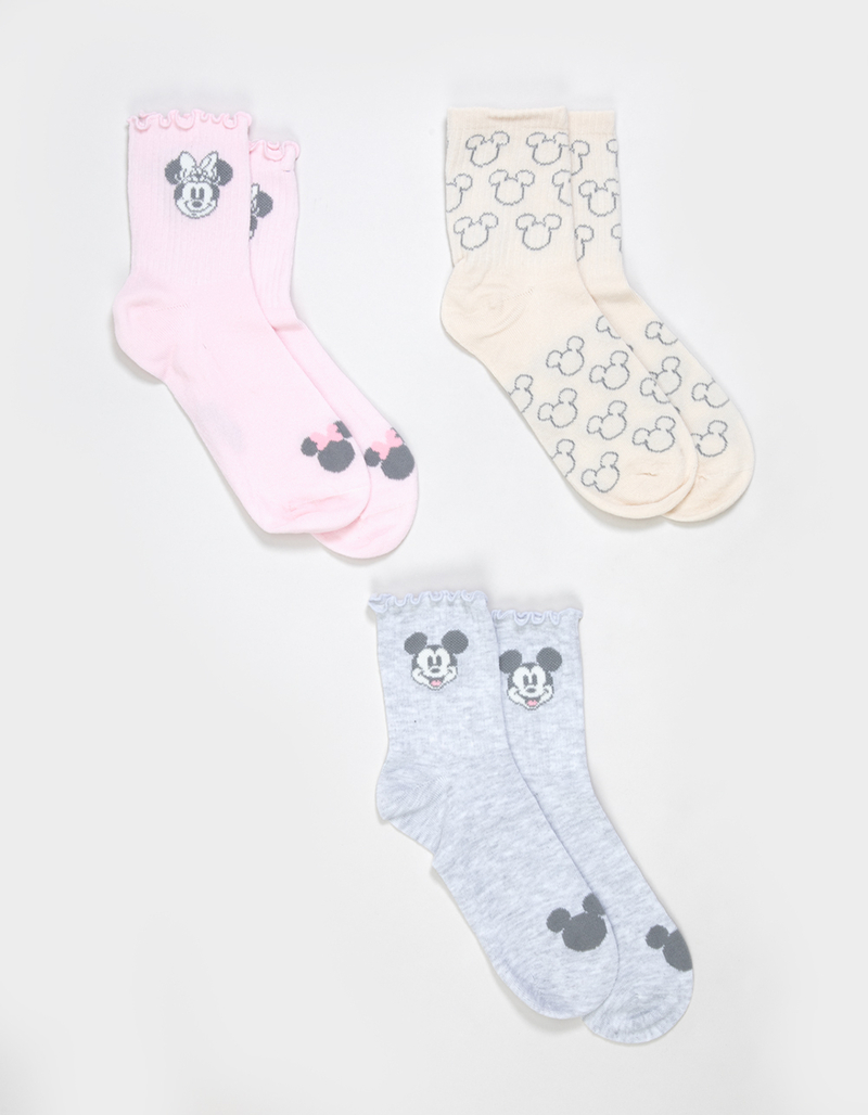 DISNEY Mickey And Friends 3 Pack Womens Crew Socks image number 0