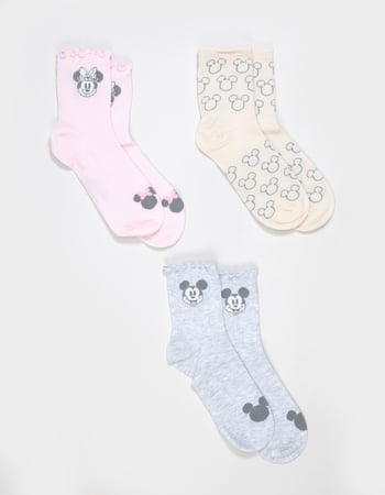 DISNEY Mickey And Friends 3 Pack Womens Crew Socks Primary Image