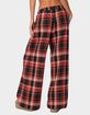 EDIKTED Lounge Around Plaid Wide Leg Pants image number 5