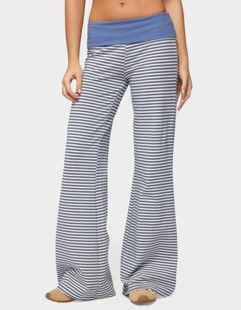 EDIKTED Meggy Striped Foldover Pants Primary Image