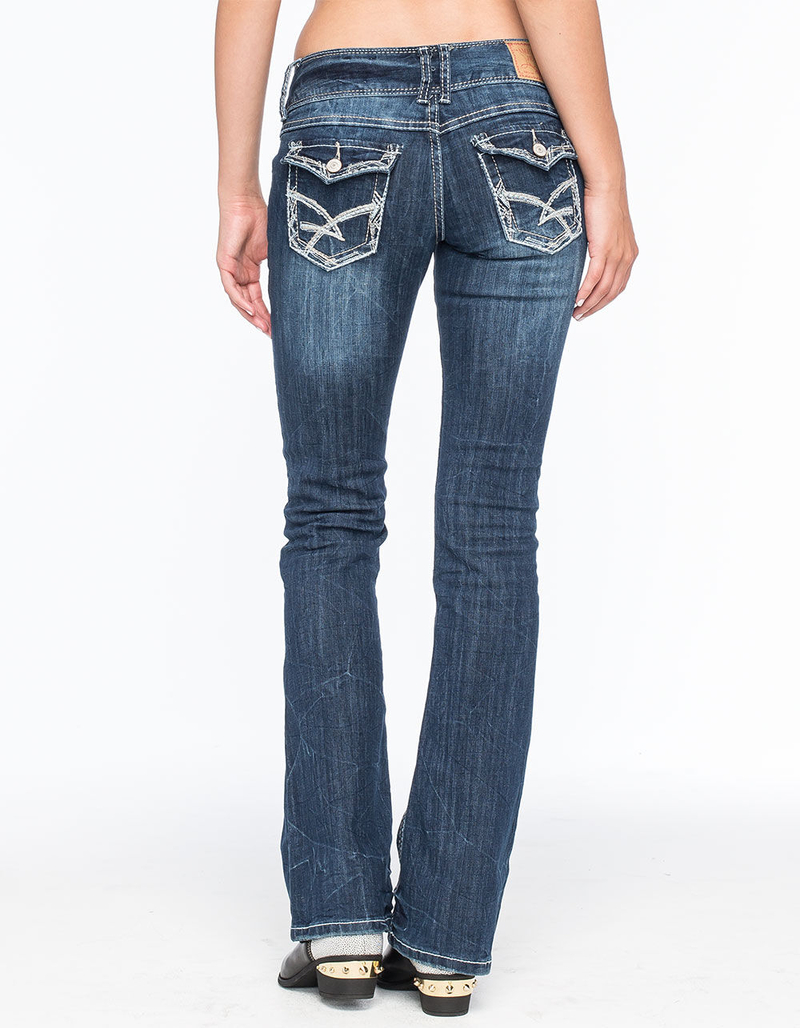 AMETHYST JEANS 3 Button Womens Flare Jeans image number 2