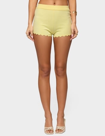 EDIKTED Rosie Scalloped Knit Shorts Primary Image